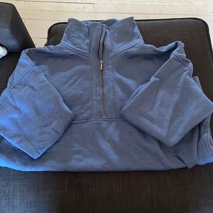 Blue mock turtle neck hoodie